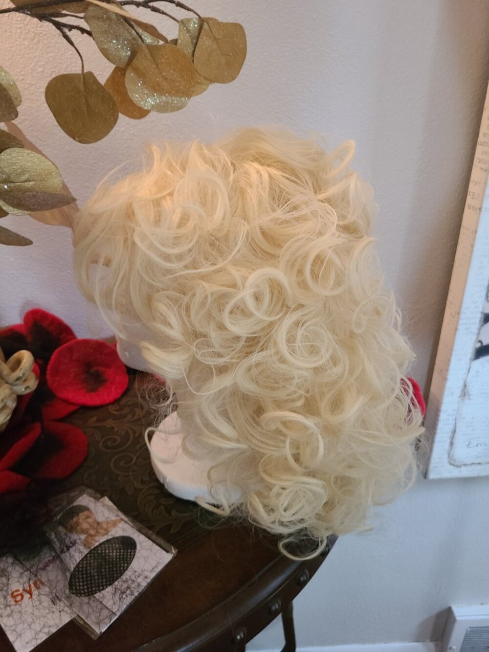 NEW Shoulder Length Curly Blonde Hair Wig NEW Synthetic Wig Cap Included